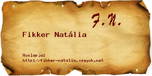 Fikker Natália névjegykártya
